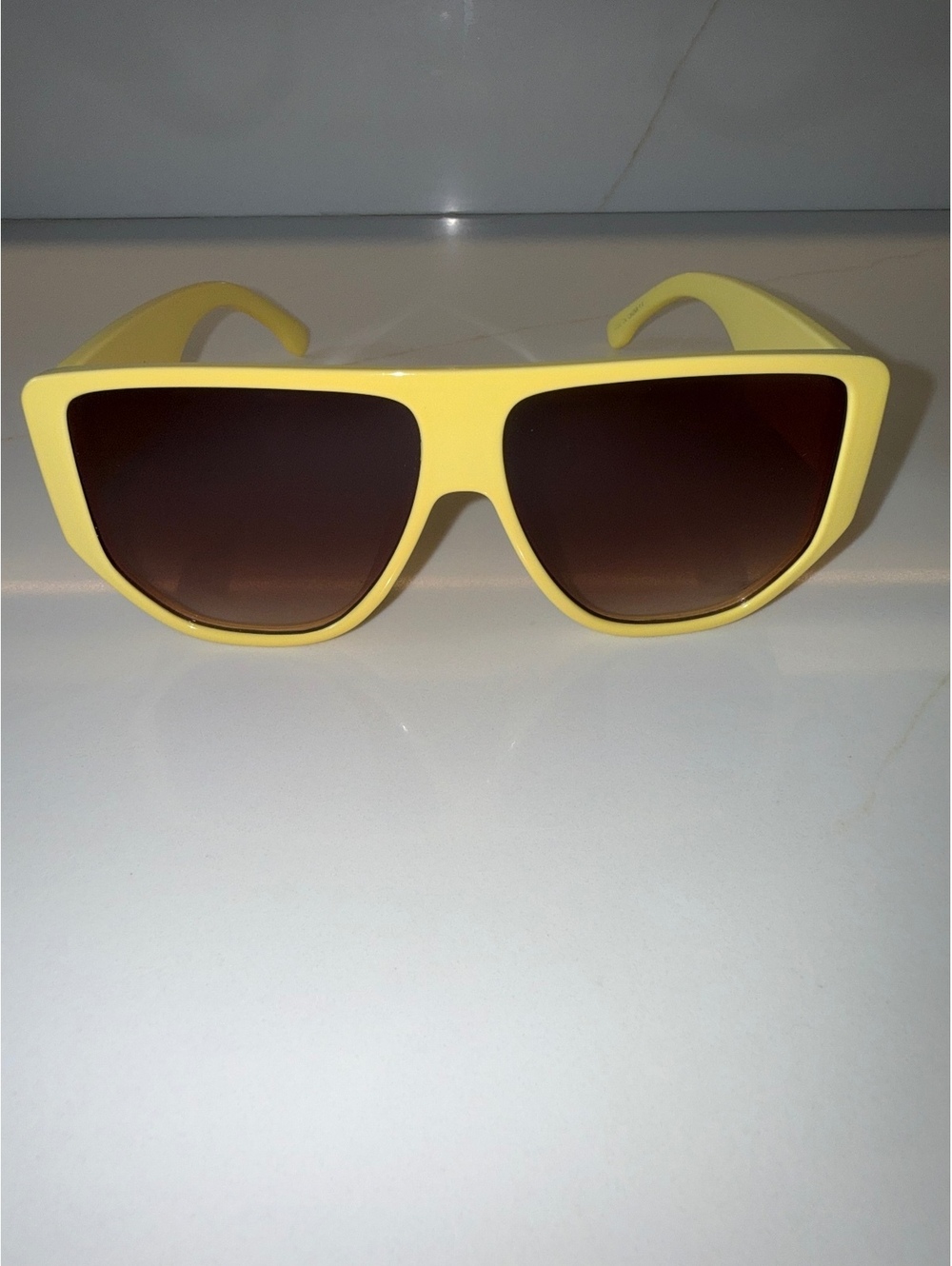 Free People Yellow Oversized Square Frame Sunglasses